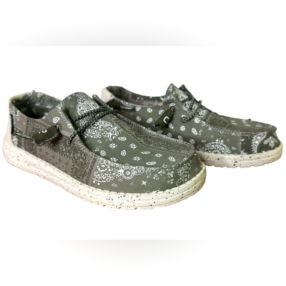 Hey Dude Wendy Patchwork gray/white/green, size 6